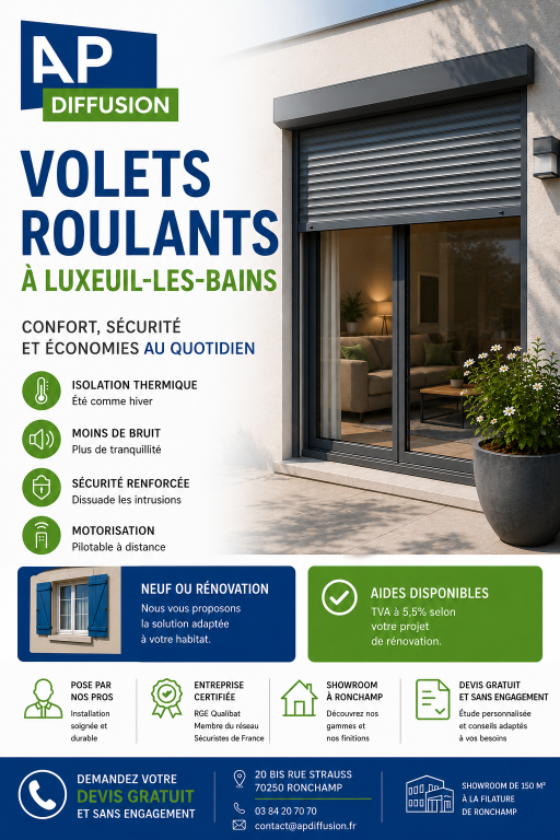 Volets roulants à Luxeuil-les-Bains : un investissement confort et sécurité